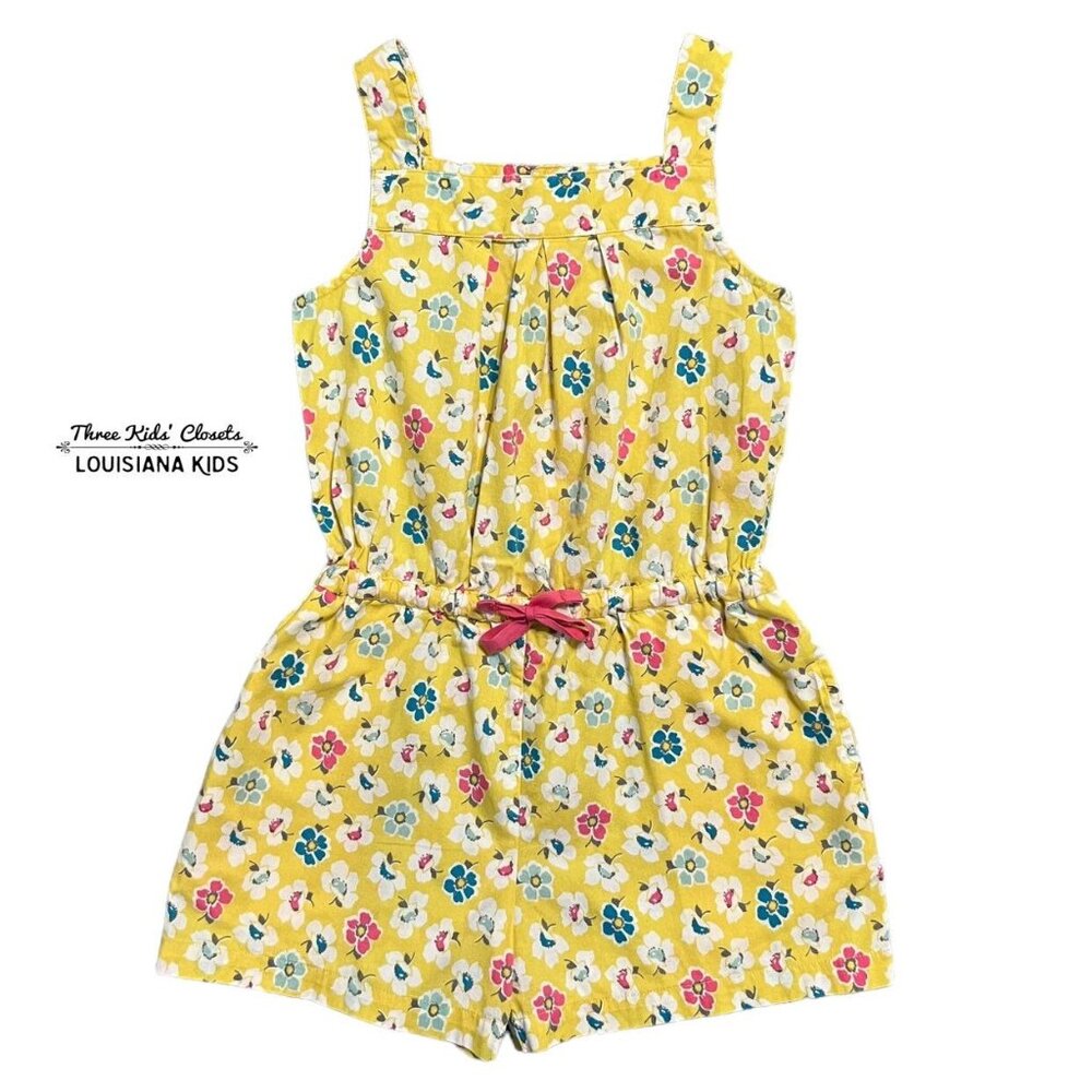 Mini Boden 4-5Y Yellow Floral Romper